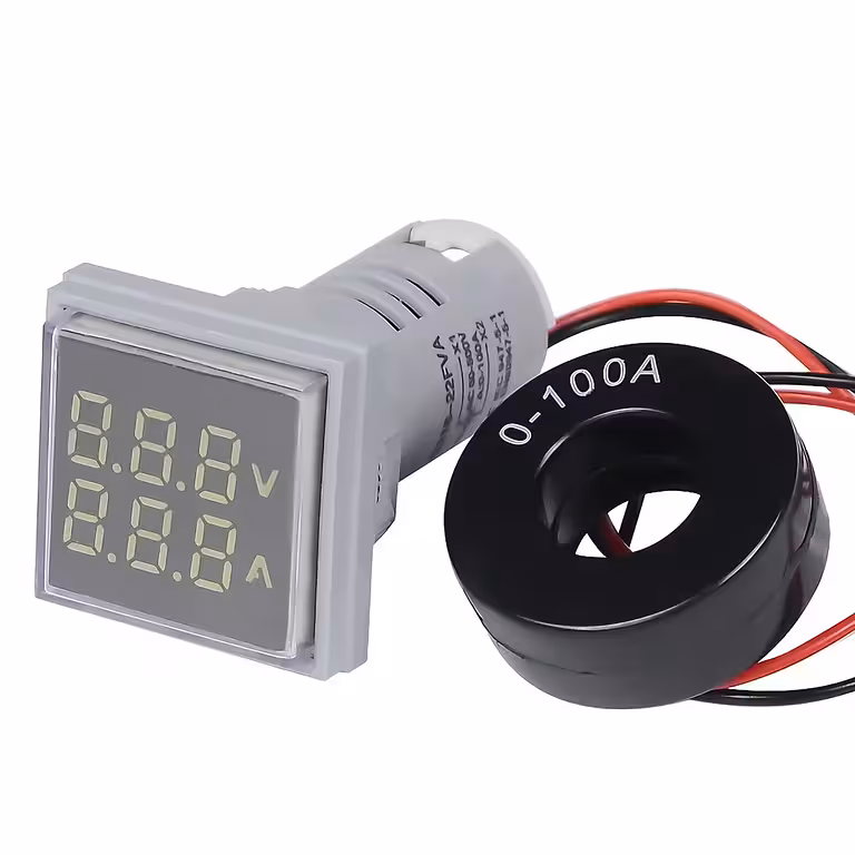 Дигитален волтамперметър 220V AC 60-500V 0-100A за панел – прецизно измерване на напрежение и ток