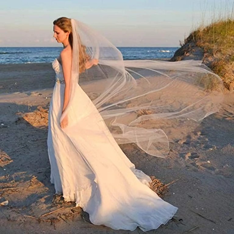 Булченски воал от фин тюл, дължина 2 метра, минималистичен стил