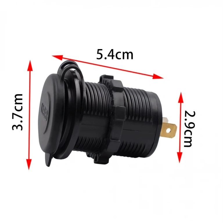 USB розетка с два порта за монтаж на табло, мотоциклет или лодка