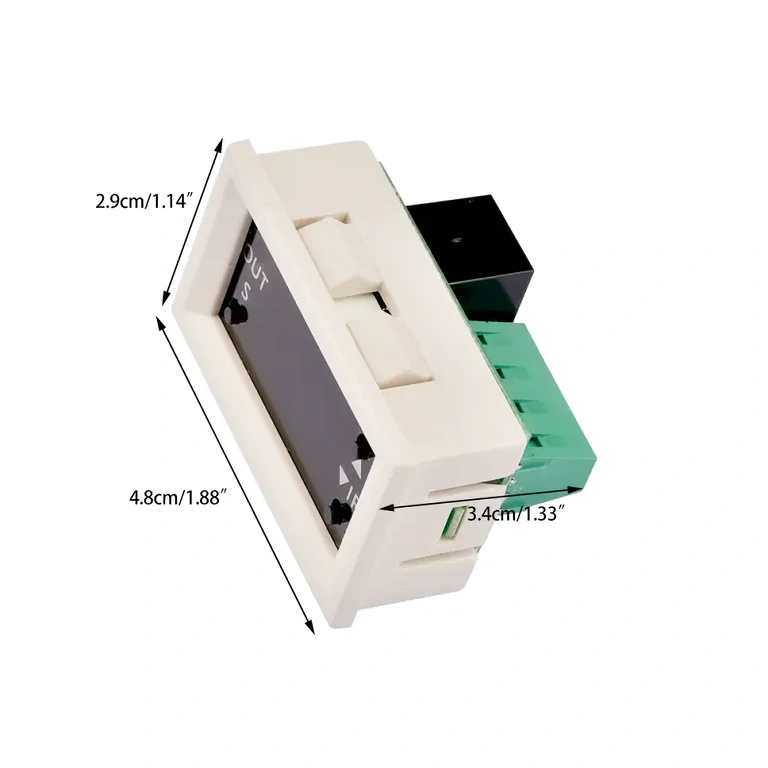 Точни размери на таймер модул с реле и LED дисплей