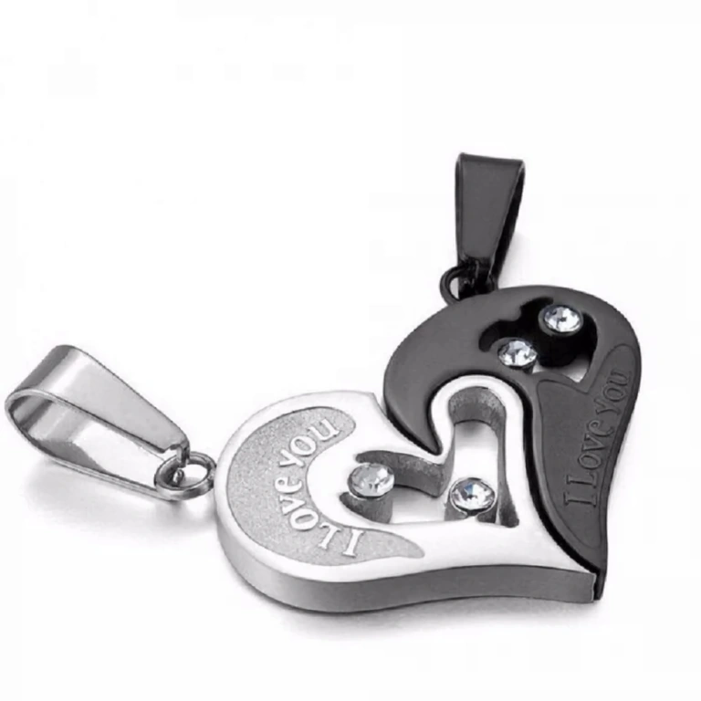 Две верижки с висулки сърце за двойки