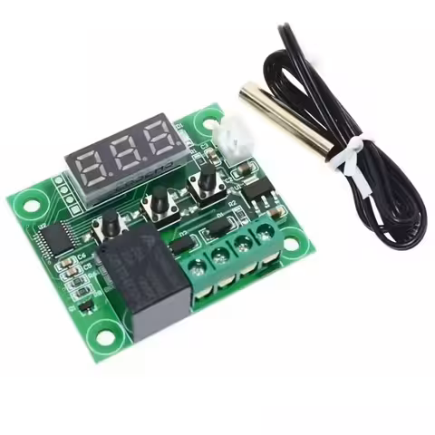 Дигитален универсален термостат 12V W1209 с реле 20A и сонда за контрол на температура