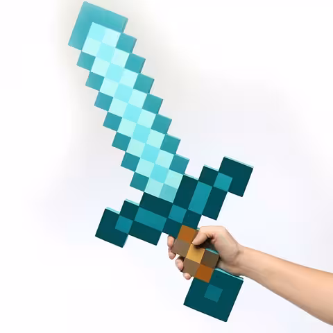 Меч Minecraft с диаманти – играчка от EVA пяна, лека, идеална за деца и косплей