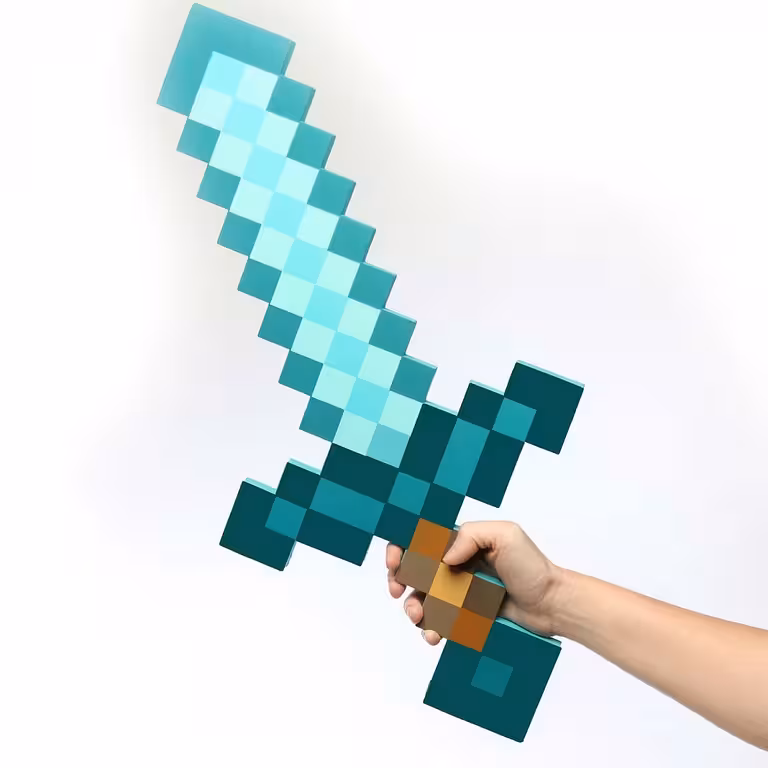 Меч Minecraft с диаманти – играчка от EVA пяна, лека, идеална за деца и косплей