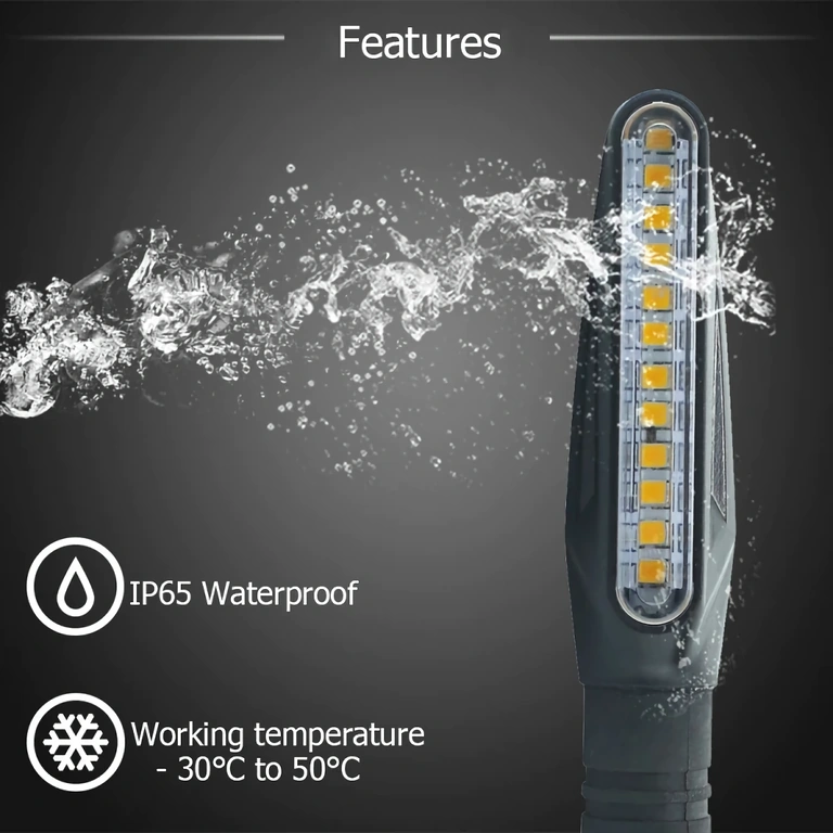 LED сигнализация с динамичен ефект и модерен дизайн за мотори