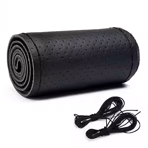 Калъф за волан естествена телешка кожа перфорирана универсална с конец и игла