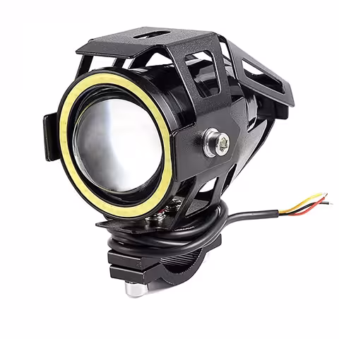 LED прожектор мото U7 Angel Eyes – универсален фар 12–85V за мотоциклет, ATV, електрическа тротинетка