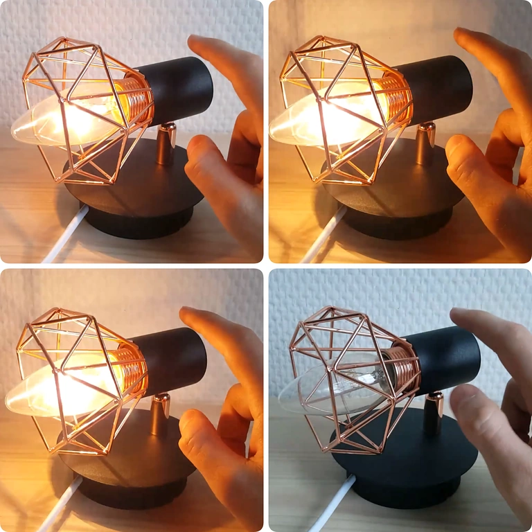 Диаграма, показваща цикъла на регулиране: OFF → ON → BRIGHTER → MAX → OFF