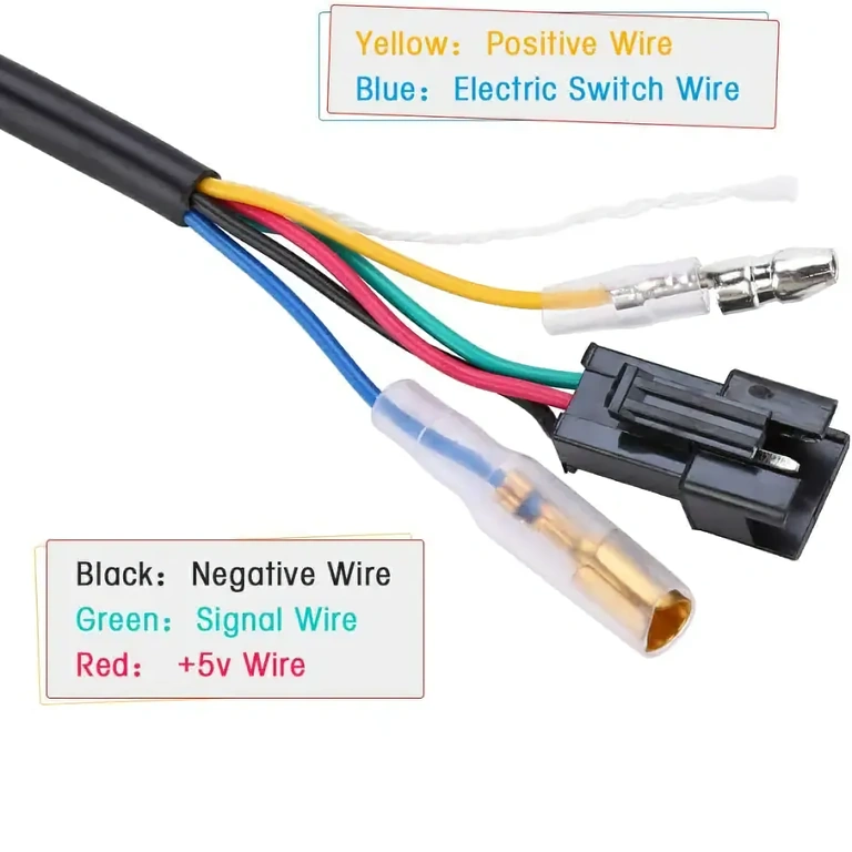 Схема на кабели за правилен монтаж на дръжка за ускорение с дисплей за напрежение