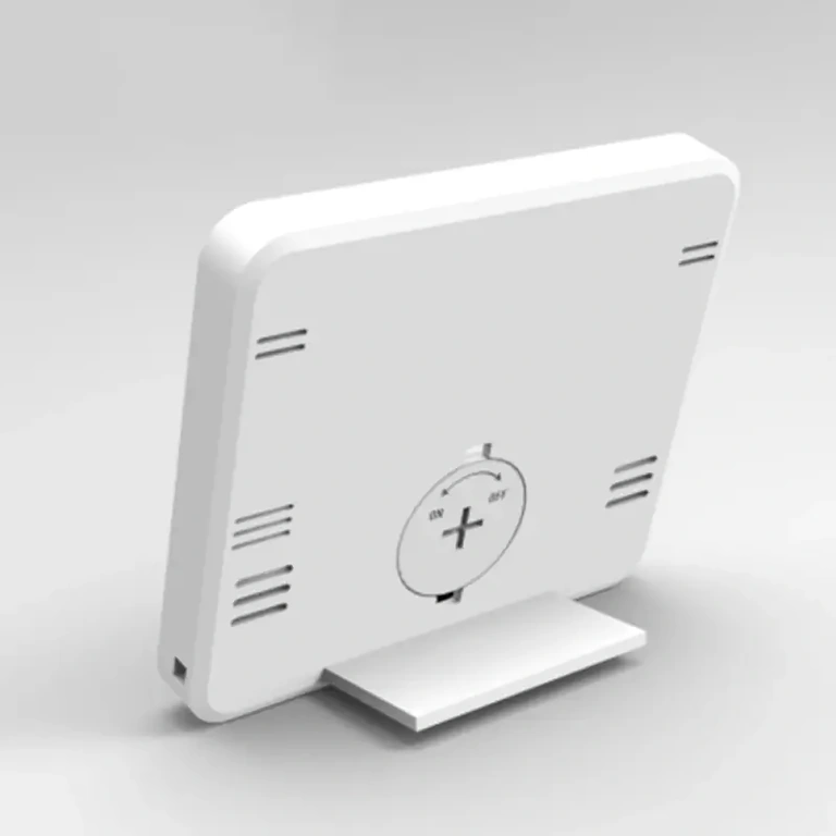 Дигитален термометър и хигрометър с компактен дизайн и бял цвят