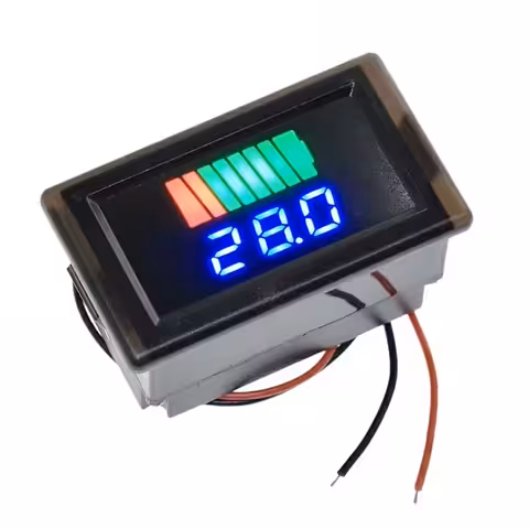 Индикатор за състояние на батерия 12V 24V 48V 60V 72V – LED волтметър за автомобил, мотоциклет, велосипед, тротинетка