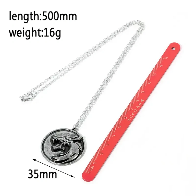 Подаръчен комплект с тематика Witcher, висулки глава на вълк, високо качество