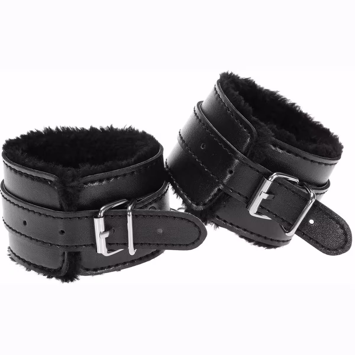 Елегантни черни белезници от еко кожа, идеални за ролеви игри и доминация в двойката