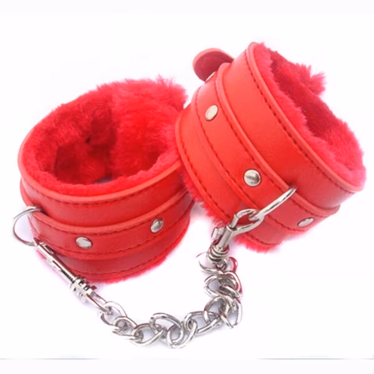 Комплект кожени белезници с отделяща се метална верига за лесно ограничаване