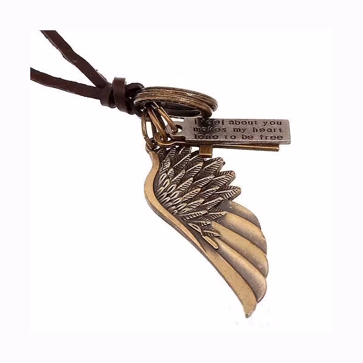 Ланец със символи: ангелски крила и кръстче