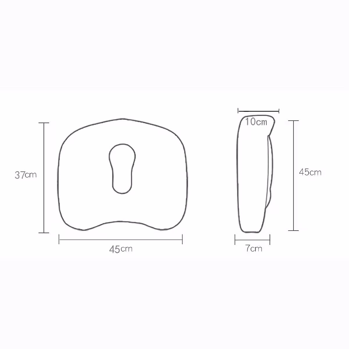 Ръководство за размери на ортопедична възглавница под форма на пръстен за стол