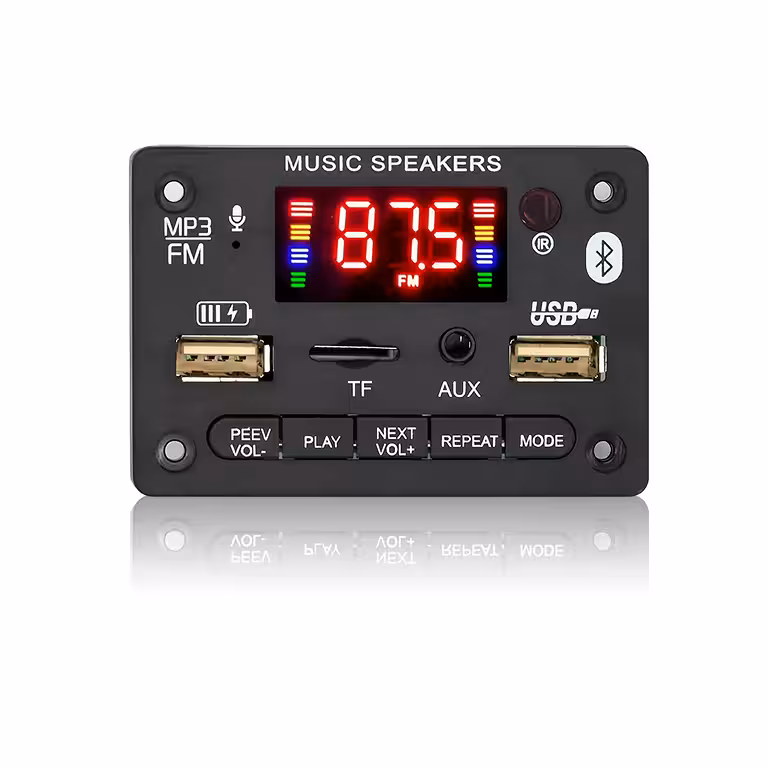 Аудио Bluetooth 5.0 модул с FM радио, MP3 и стерео усилвател 2x40W 5V/12V