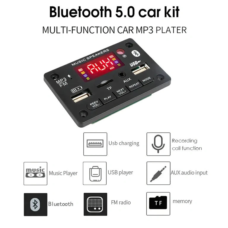 Платка плейър MP3 с Bluetooth и FM Модул с MP3 плейър, FM радио и Bluetooth 5.0 за DIY проекти
