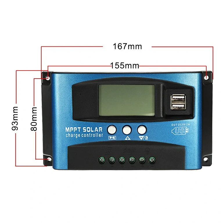 Соларен контролер 100A с компактен дизайн Заряден регулатор за соларни системи с компактни размери