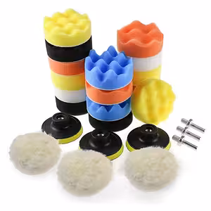 Комплект авто полиране с падове 75 мм и гъби 80 мм – адаптери за бормашина включени