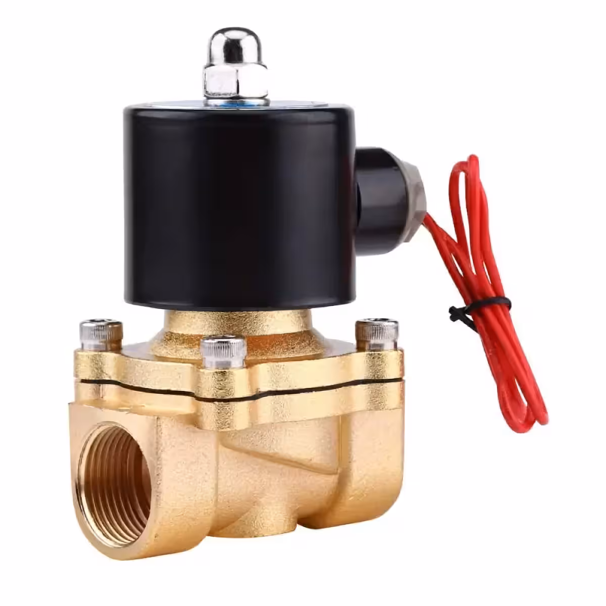 Електромагнитен клапан от месинг, резба 3/4 инча, за вода