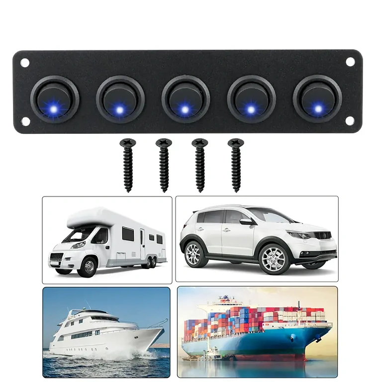 Панел монтиран на автомобилен борд Пример за монтаж на панела с ключове в таблото на автомобил