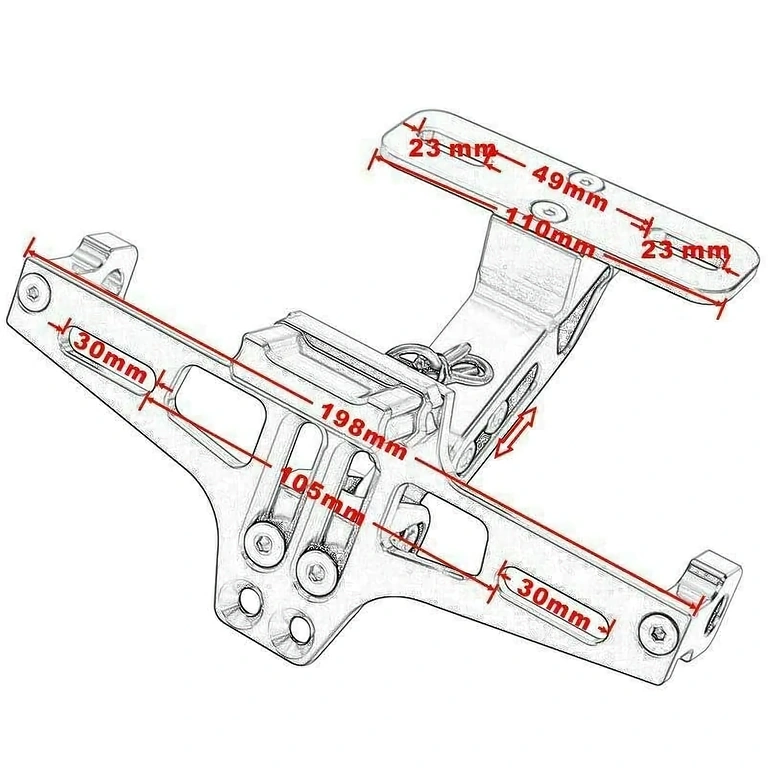 Компактна стойка за мото табела, идеална за спортни мотоциклети