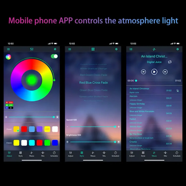 Автомобилни LED светлини, синхронизирани с музиката