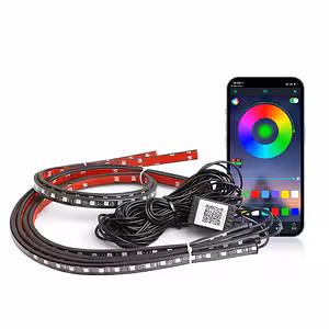 Комплект външни LED RGB светлини за автомобил – осветителни ленти под колата