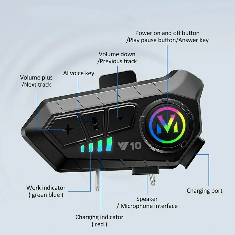 Бутон за активиране на гласов асистент на интеркома за мото каска
