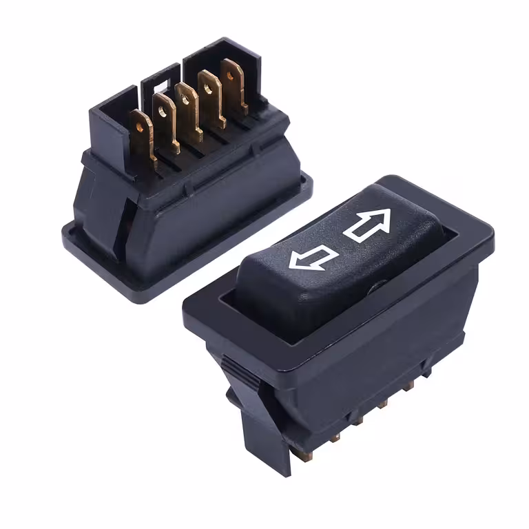 Превключвател 3 позиции DPDT за обръщане на поляритет на DC мотор 12V/24V 20A