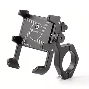 Регулируем държач за телефон за мотоциклет, велосипед, електрическа тротинетка и ATV – алуминий, черен