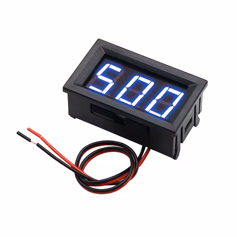 Дигитален панелен волтметър за променлив ток 220V – син LED дисплей, монофазен и трифазен