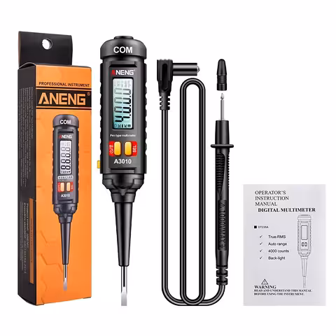 Дигитален тестер за напрежение 12V 24V 220V – автоматичен мултицет писалка с професионален дисплей и NCV