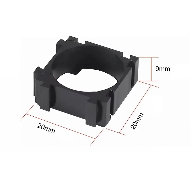 Техническа схема с размерите на модулния държач за батерии 18650