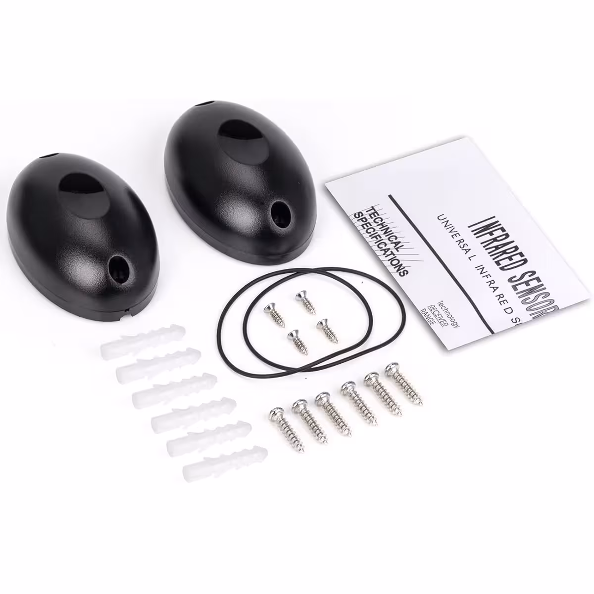 Пълен списък на компонентите, включени в пакета с IR фотоклетки за автоматизация на портите