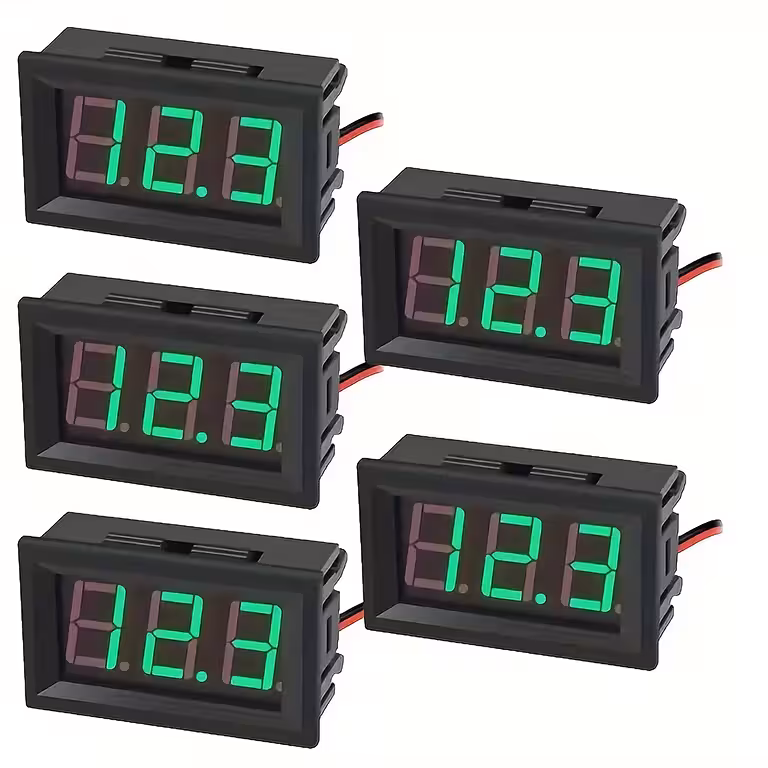 Комплект 5 броя цифров волтметър за панел 5V–120V DC