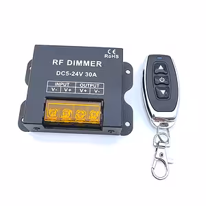 Димер за LED лента 5V 12V 24V 30A с RF дистанционно – DC контролер за монохромни LED ленти