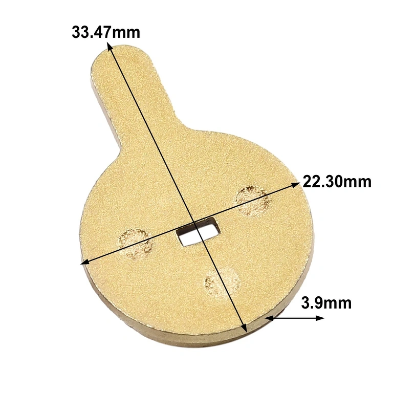 Размери на спирачни накладки Размери на спирачни накладки: 33.5 x 22.3 x 3.9 мм