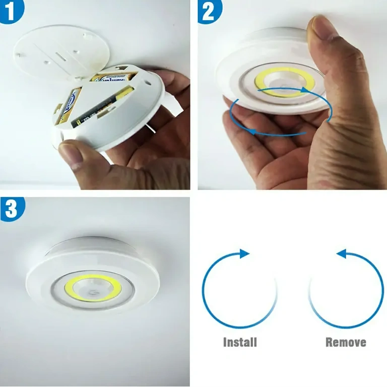 LED спотове с включена лепяща лента за монтаж на стена или мебел