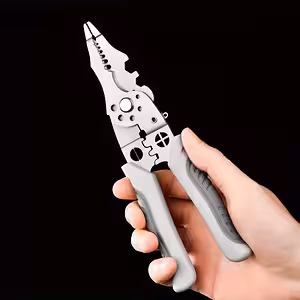 Многофункционални Електротехнически Клещи за Кабели – Рязане, Обелване, Стрипване и Притискане 6-в-1