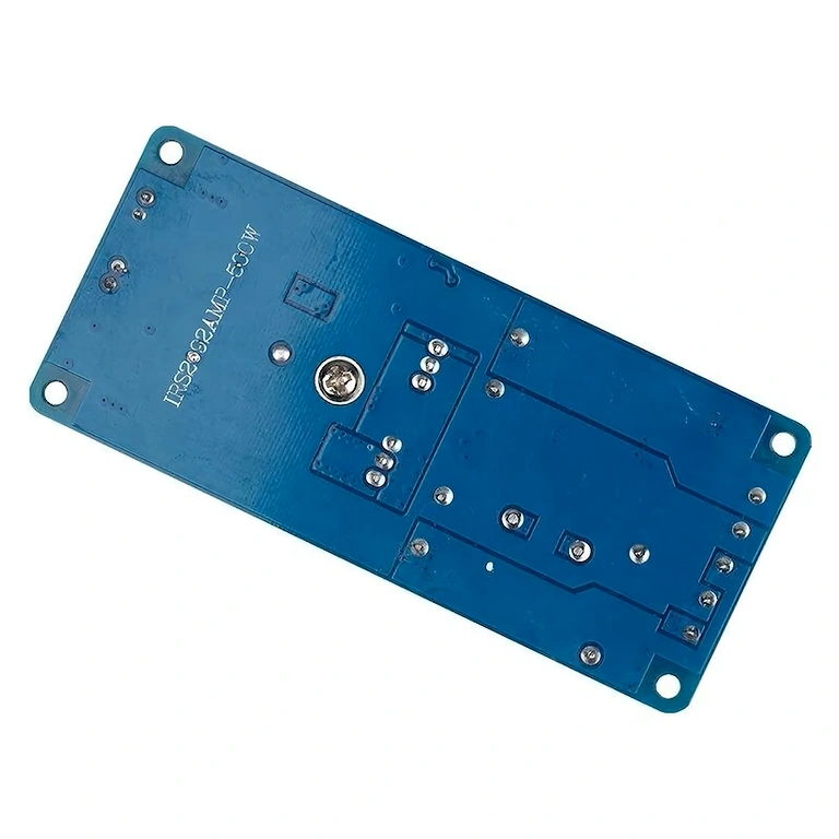 Моно усилвател 500W – заден изглед Заден изглед на моно усилвателен кит 500W IRS2092