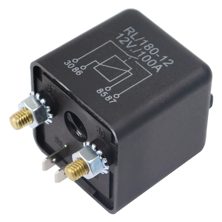 Автомобилно реле 12V 100A, страничен изглед на компактния корпус