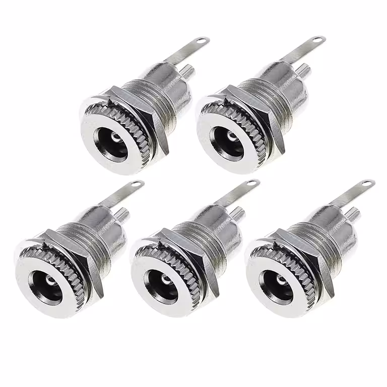 Комплект 5 бр. – DC Захранващ Конектор 12V 5.5mm x 2.1mm – Женски Конектор