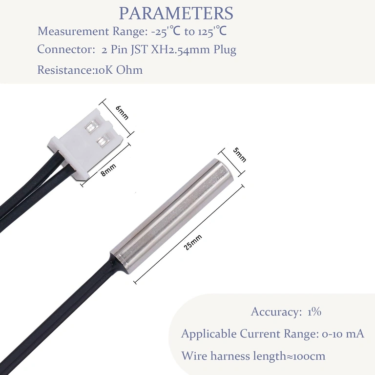 Комплект 4 броя NTC сонда за автоматизация Комплект 4 броя NTC сензор 10K за термични автоматизации