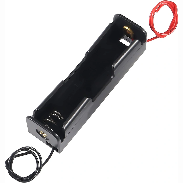 Държач за батерия 18650 3.7V с червени и черни проводници