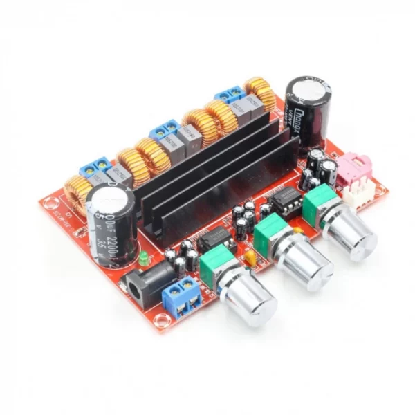 2.1 професионално стерео за кола АУДИО УСИЛВАТЕЛ модулен комплект 2 x 50W + 100W цифров D-CLASS субуфер евтино