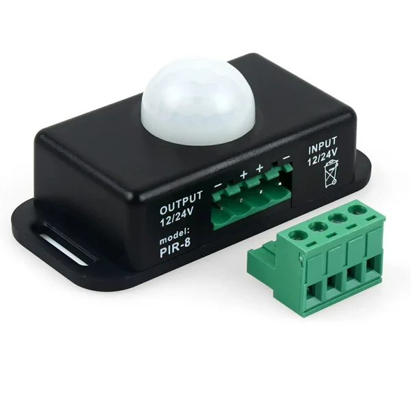 Датчик за движение сензор за присъствие PIR 12v 24v 6A схема