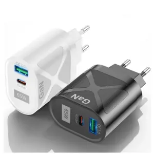 Зарядно телефон таблет Apple iPhone Samsung USB type C супер бързо зарядно устройство PD QC GaN 65W