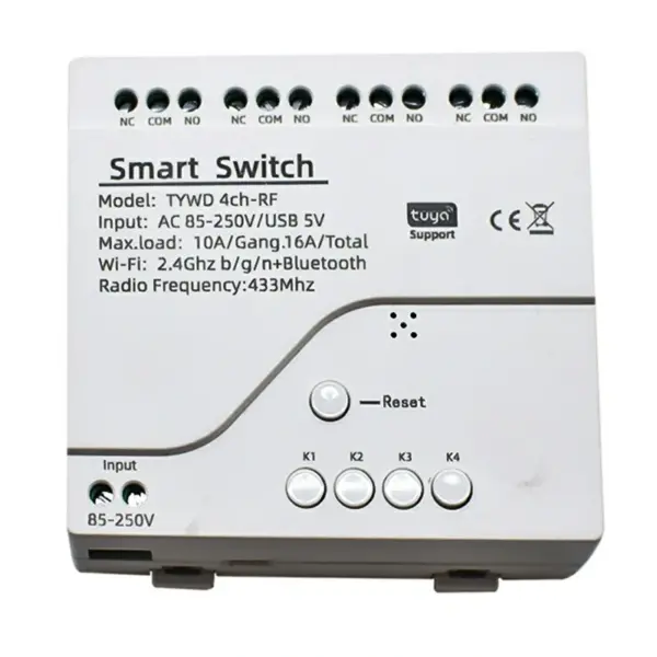 Интелигентно реле смарт Tuya безжичен wifi превключвател 4 канала Smart Life превключвател